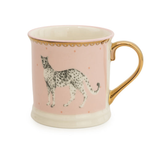 Wild Garden Tankard Porcelain Mug, Cheetah