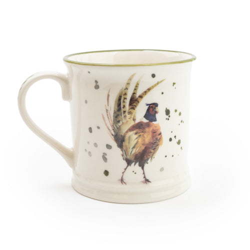 Rustic Country Tankard Mug, Pheasant