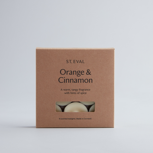 St Eval Orange & Cinnamon Scented Tealights, (Set Of 9)
