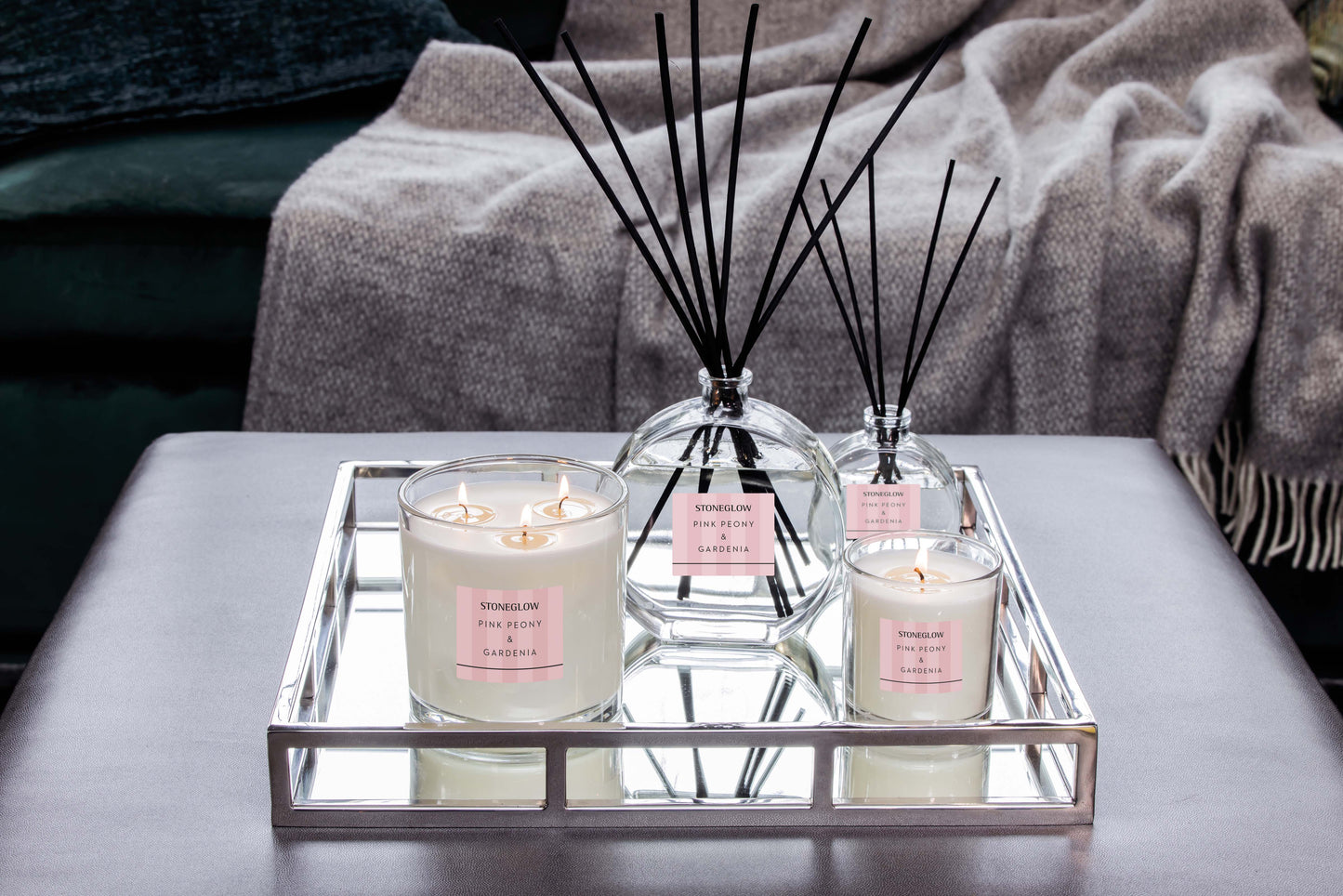 Stoneglow Modern Classics Collection Scented Candle, Pink Peony & Gardenia