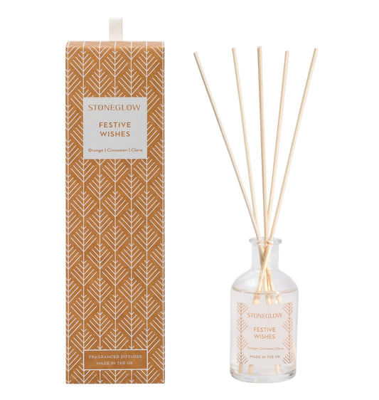 Stoneglow Festive Wishes Reed Diffuser, Orange & Cinnamon