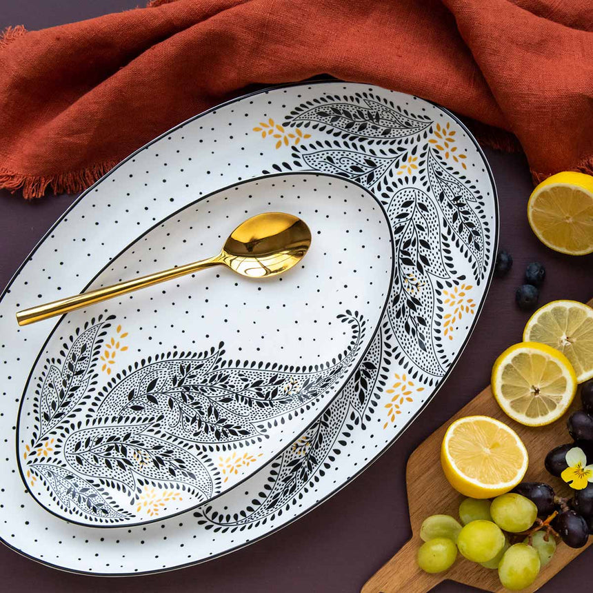 Sara Miller Artisan Noir Oval Serving Platter