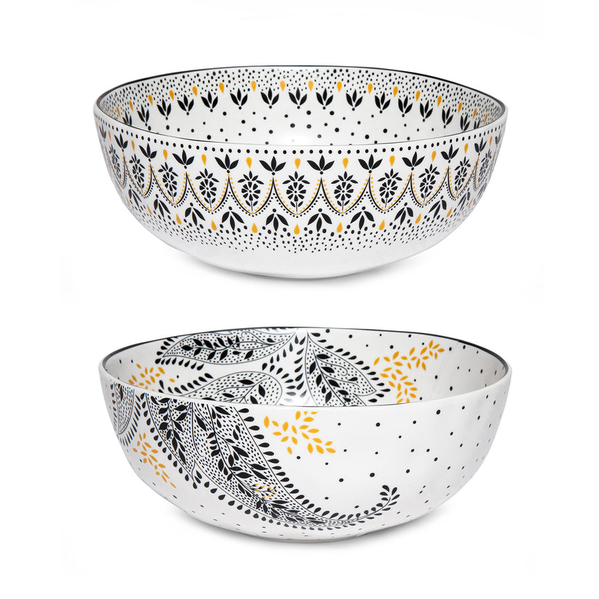 Sara Miller Artisan Noir Large Serving Bowls ( Set Of 2)