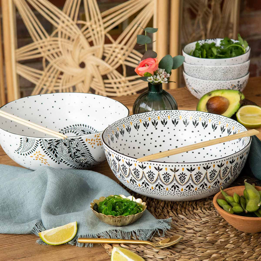 Sara Miller Artisan Noir Large Serving Bowls ( Set Of 2)