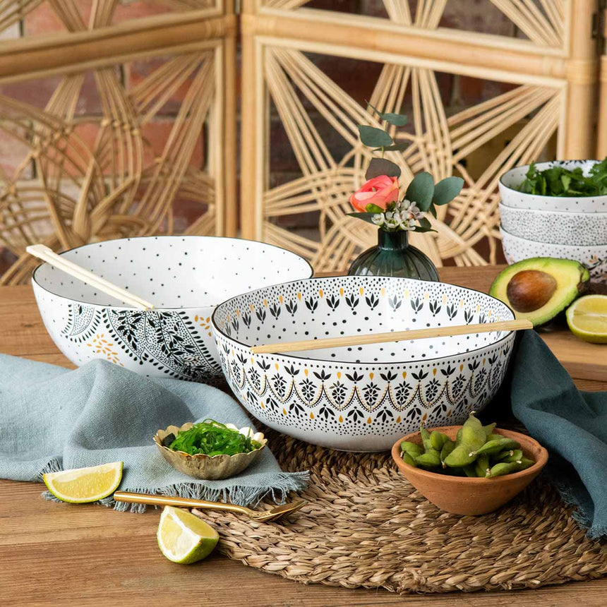 Sara Miller Artisan Noir Large Serving Bowls ( Set Of 2)