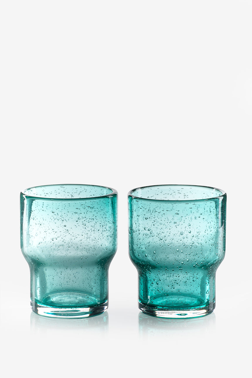 Sur La Table Colour Me Happy, Set Of 2 Glass Tumblers, Green