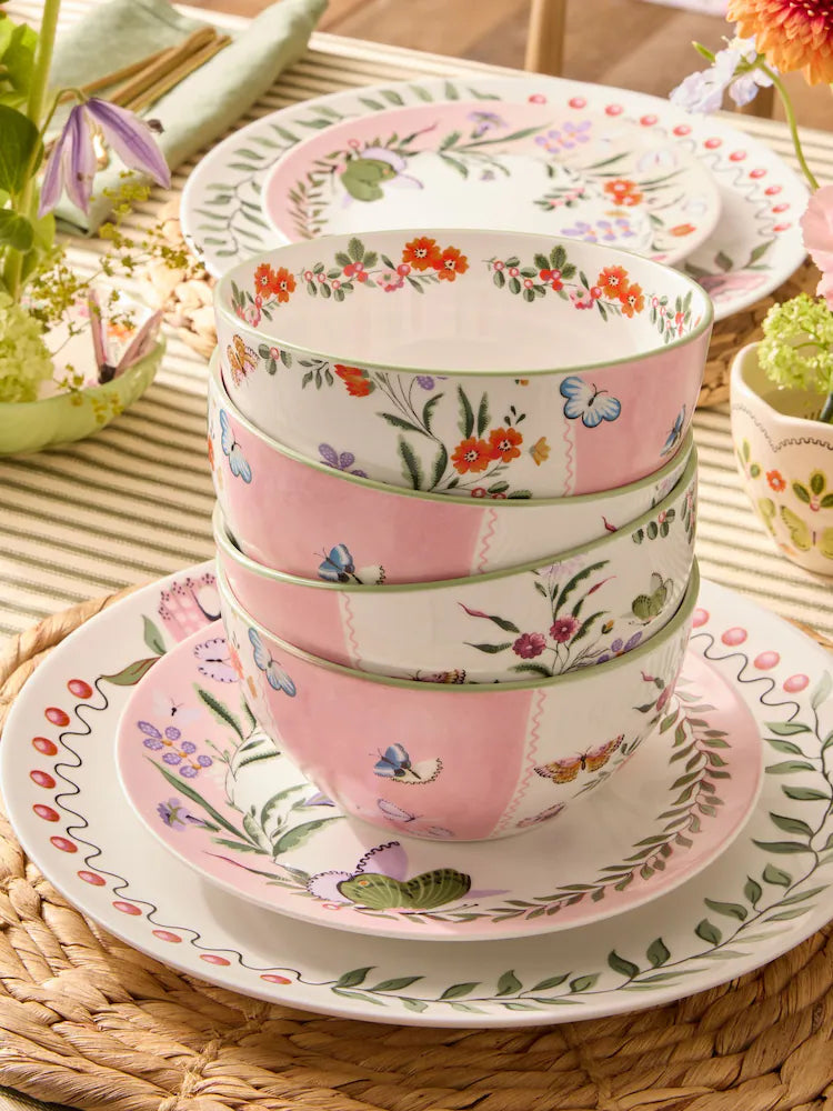 Cath Kidston Butterfly Cereal  Bowls ( Set Of 4)