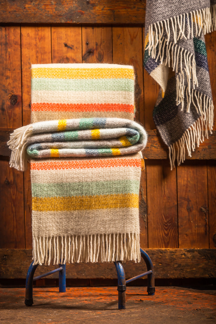 Tweedmill Illusion Stripe Pure New Wool Throw, Spring