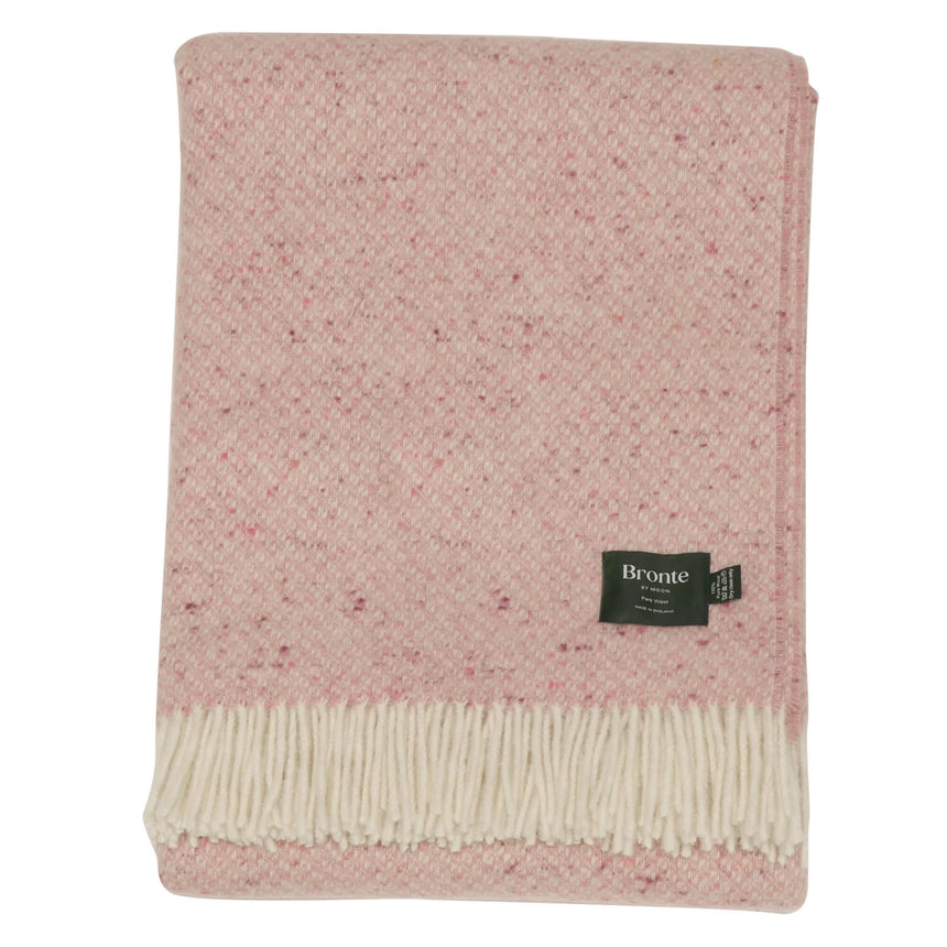 Bronte By Moon Donegal Pure New Wool Throw, Pink