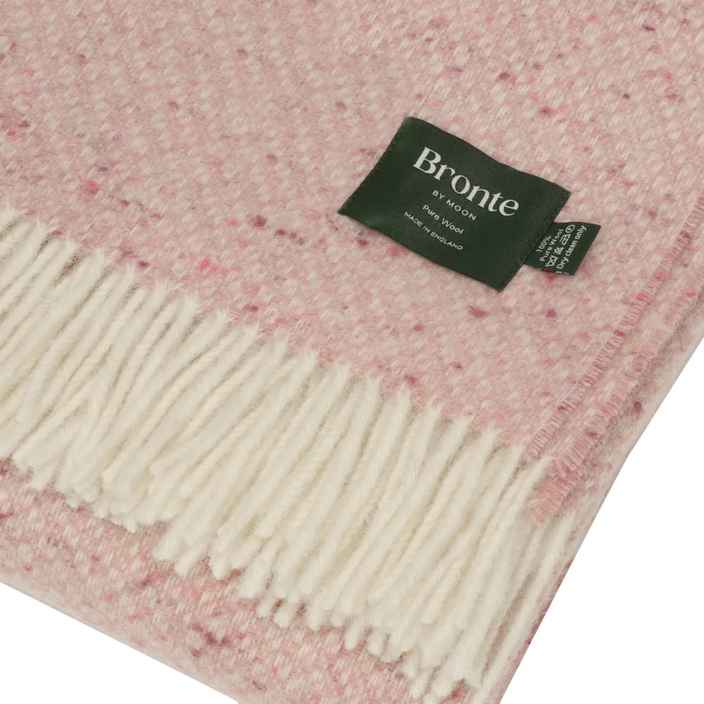 Bronte By Moon Donegal Pure New Wool Throw, Pink