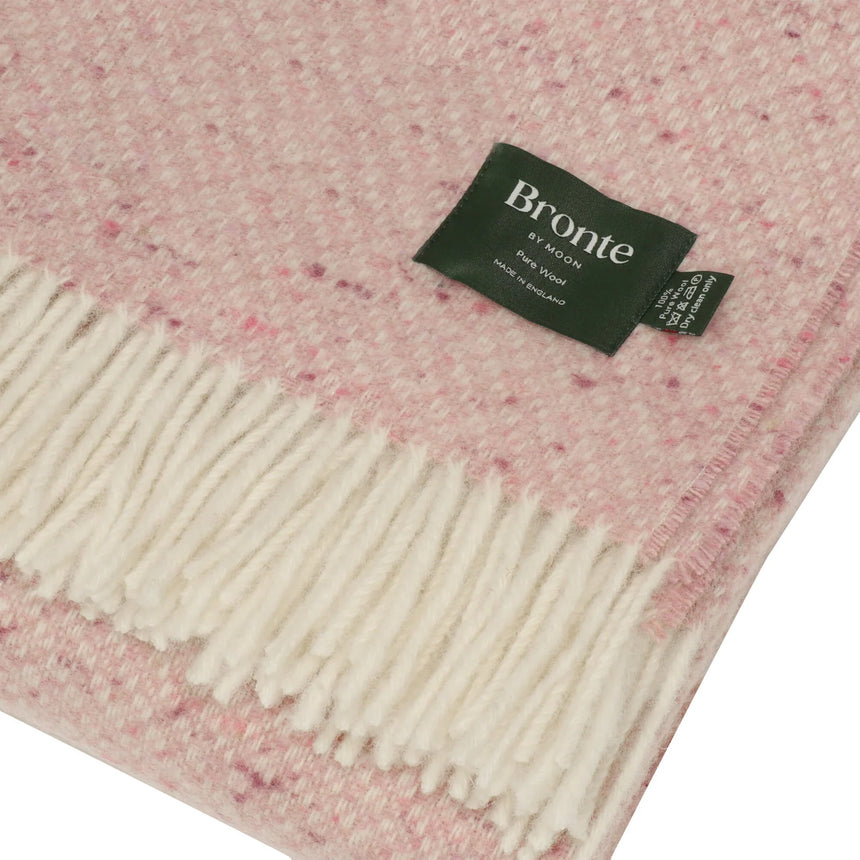 Bronte By Moon Donegal Pure New Wool Throw, Pink
