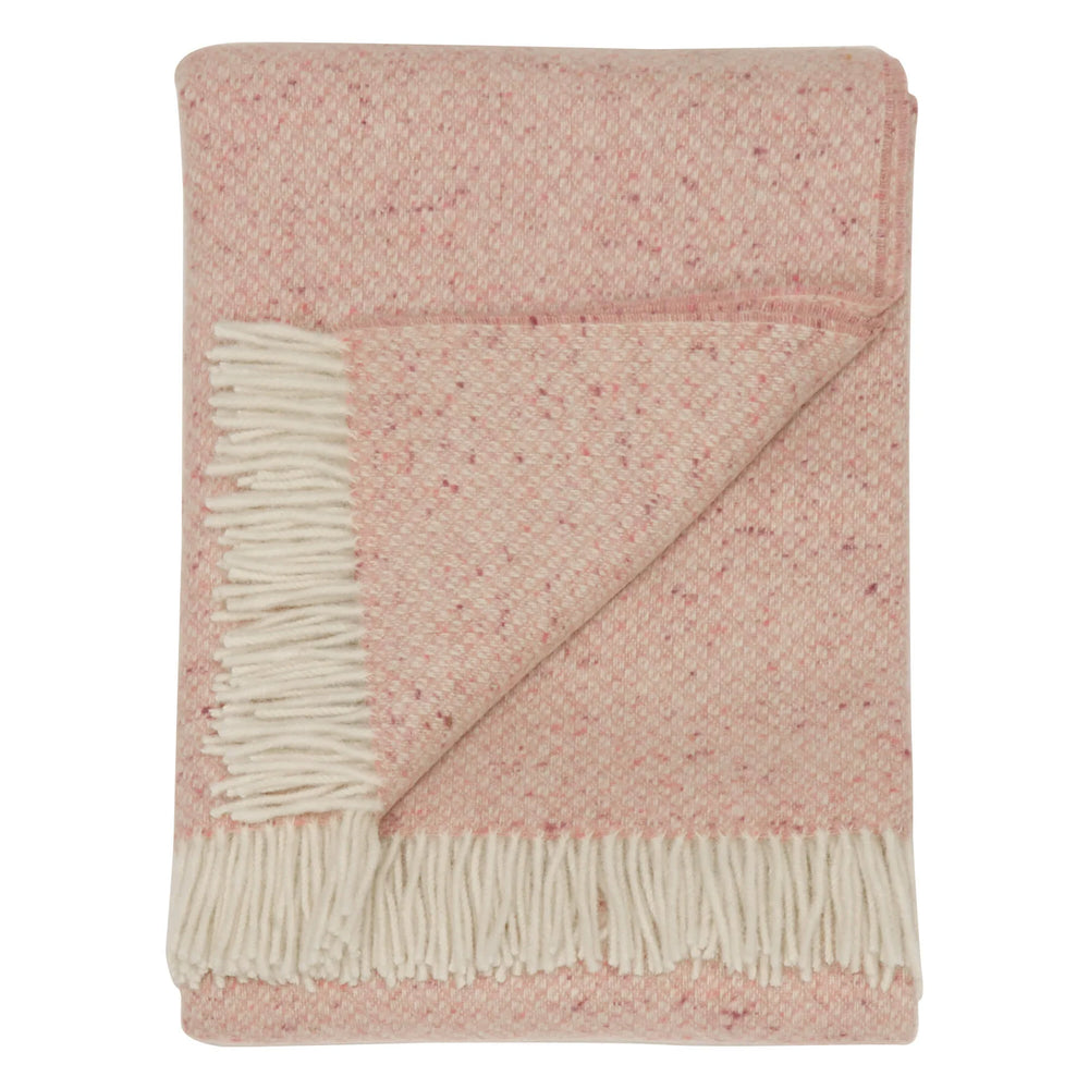 Bronte By Moon Donegal Pure New Wool Throw, Pink