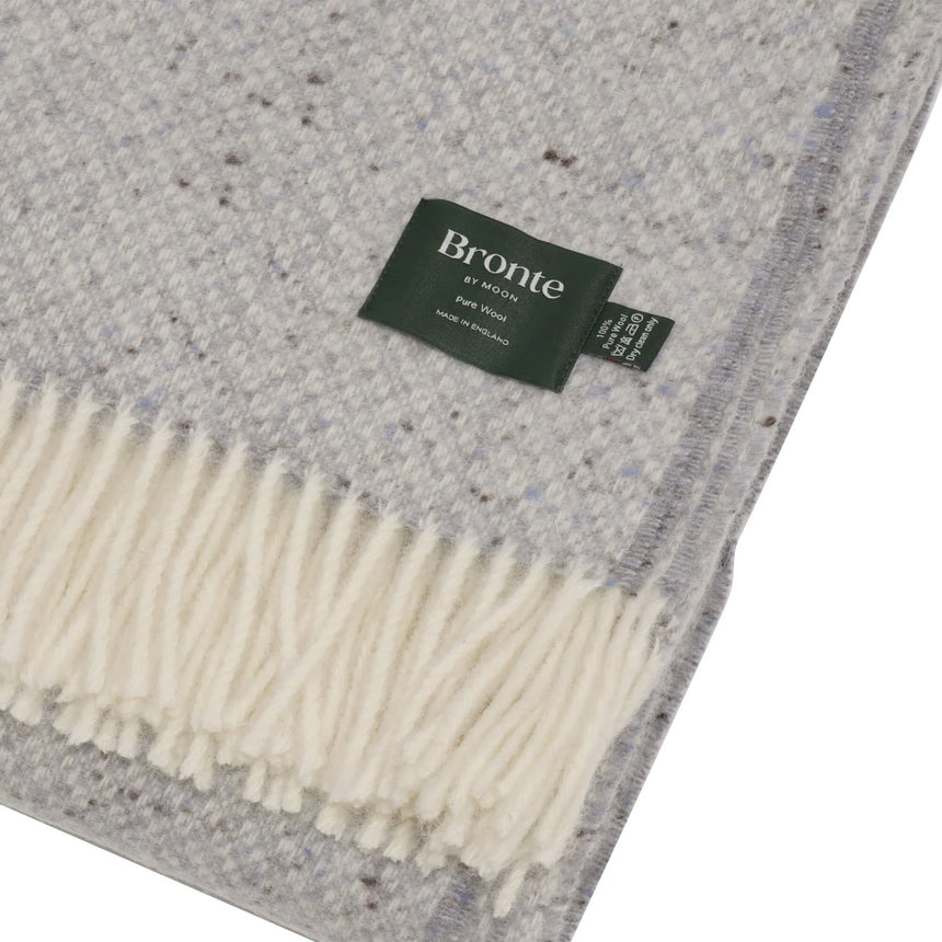 Bronte By Moon Donegal Pure New Wool Throw, Sky Blue