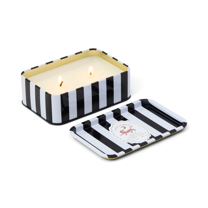 Paddywax A Dopo Tiger Tin Scented Candle, Black Cedar & Fig