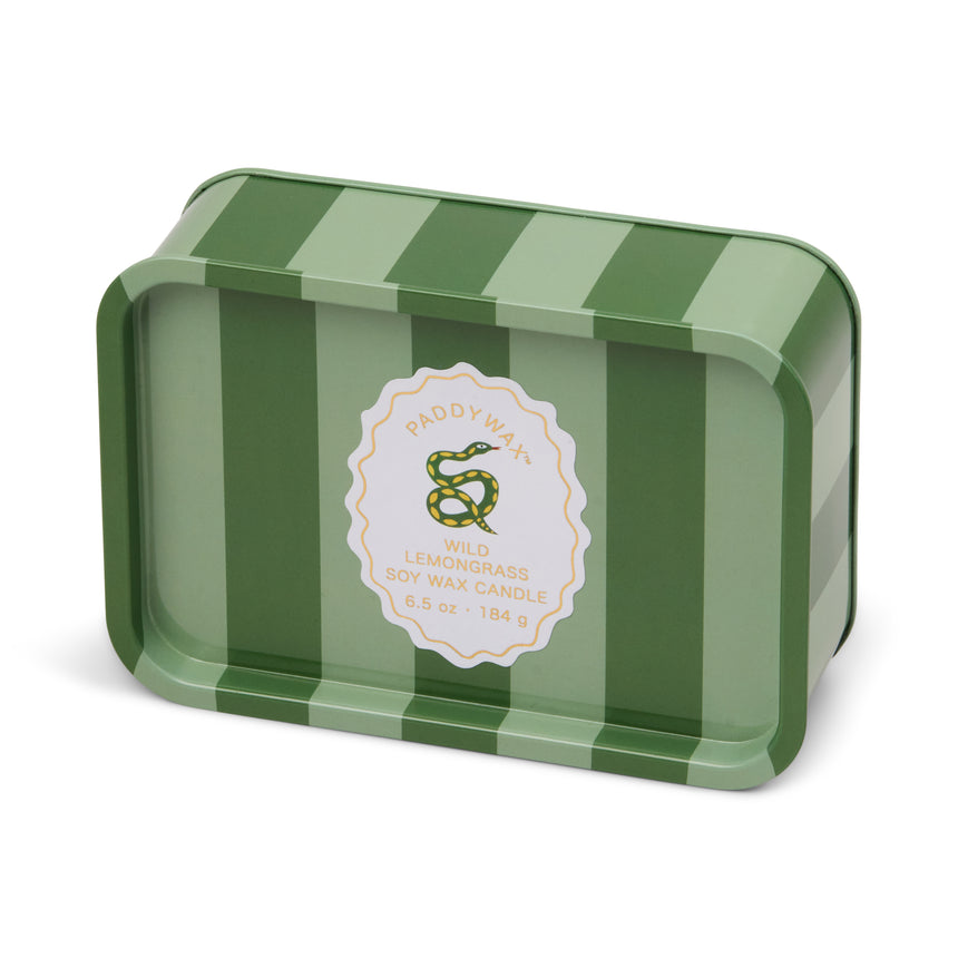 Paddywax A Dopo Snake Tin Scented Candle, Wild Lemongrass