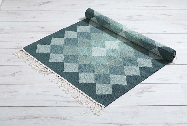 Walton & Co Argyll Cotton Rug, Teal