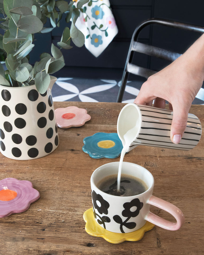 Caroline Gardner Ceramic Mug, Mono Daisy