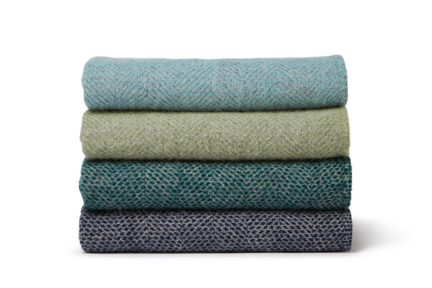 Tweedmill Beehive Pure New Wool Throw, Petrol