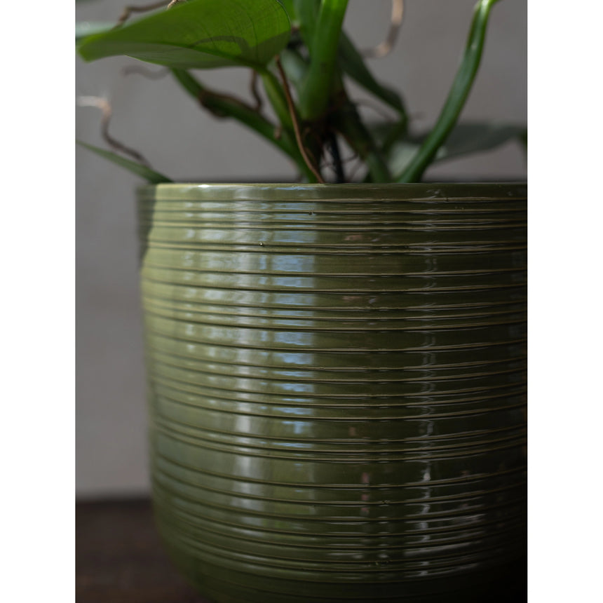 Wikholm Addison Ceramic Plant Pot, Green