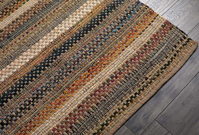 Walton & Co Aztec Chindi Cotton Rug  Beige