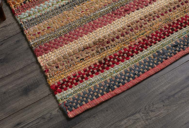 Walton & Co Aztec Chindi Cotton Rug, Red