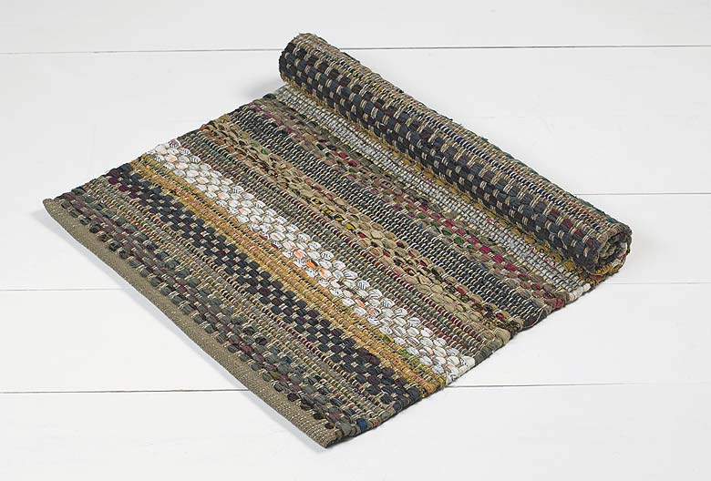 Walton & Co Aztec Chindi Cotton Rug  Beige