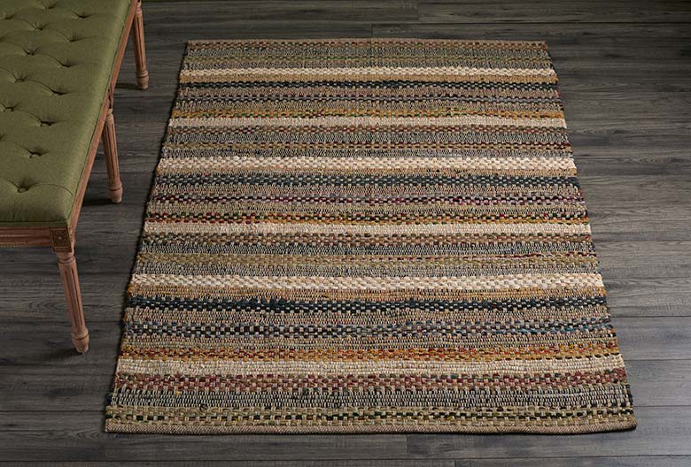 Walton & Co Aztec Chindi Cotton Rug  Beige