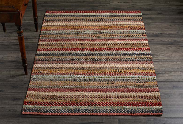 Walton & Co Aztec Chindi Cotton Rug, Red