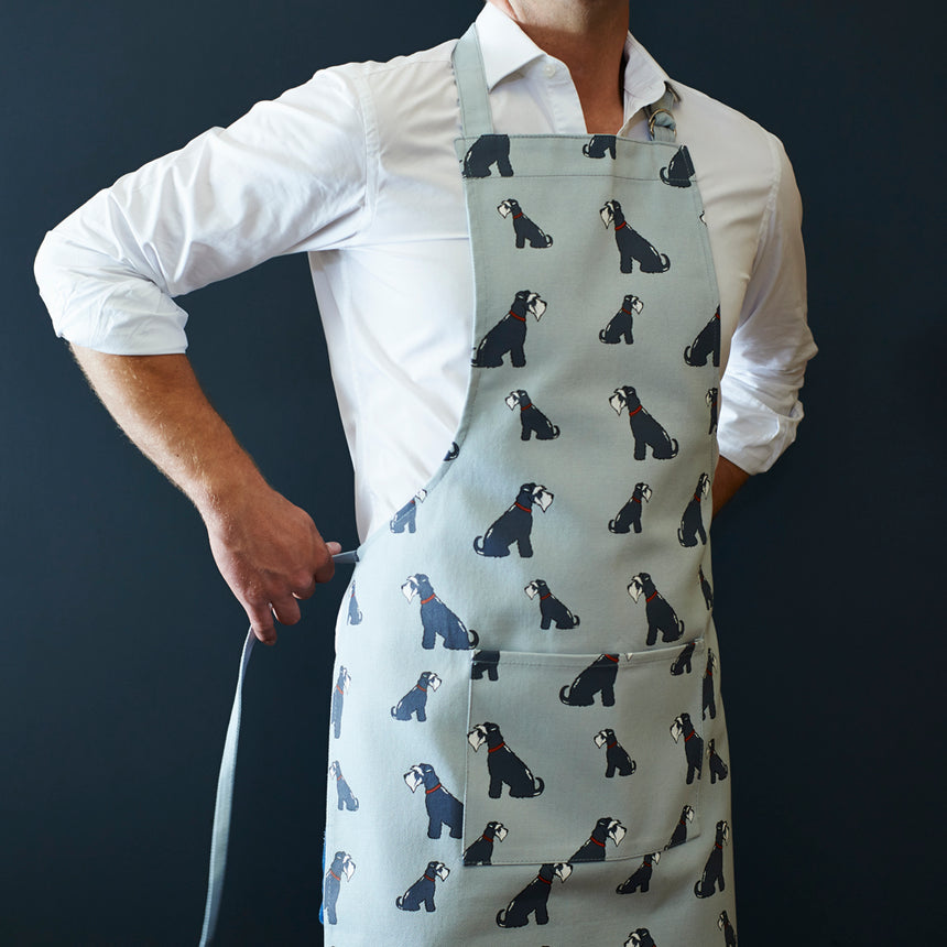 Sweet William Organic Cotton Apron, Grey Schnauzer