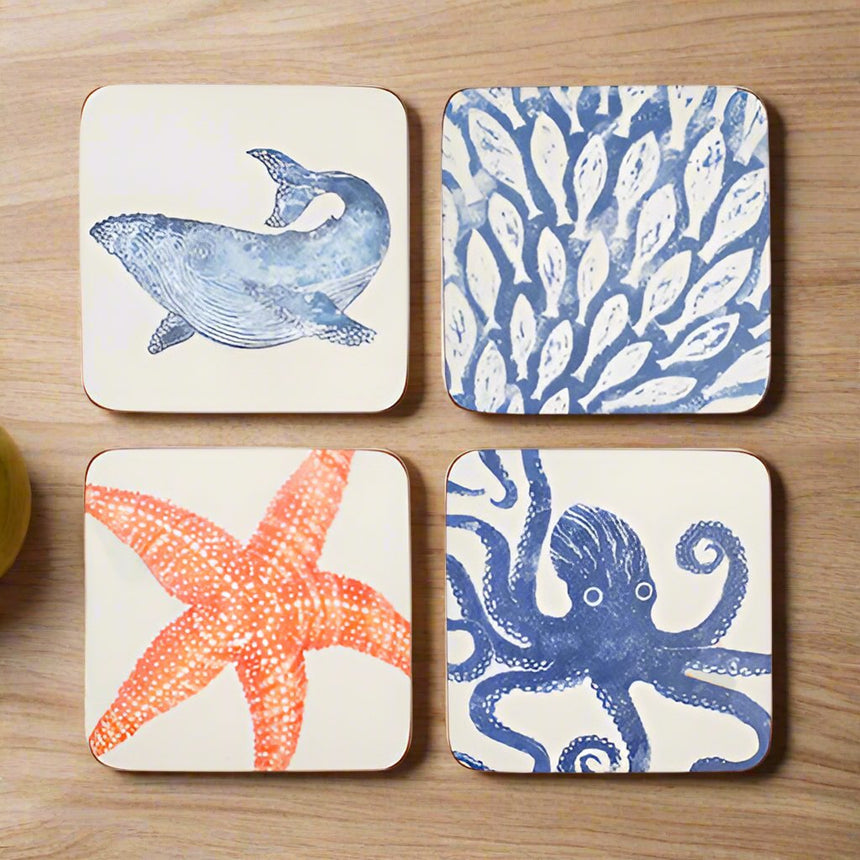 Bliss Home Sea Life Coasters, Set Of 4