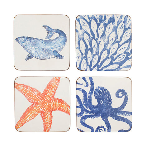 Bliss Home Sea Life Coasters, Set Of 4