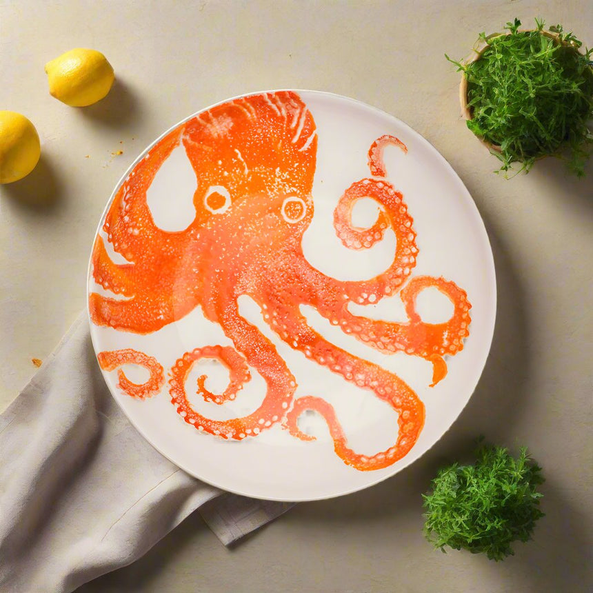 Bliss Home Supper Bowl, Orange Octopus