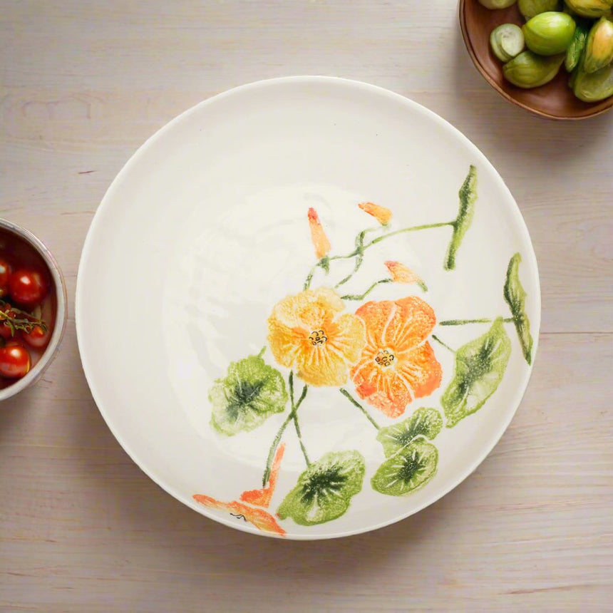 Bliss Home Supper Bowl, Nasturtium Flowers