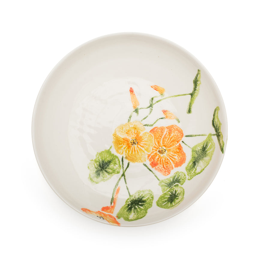 Bliss Home Supper Bowl, Nasturtium Flowers