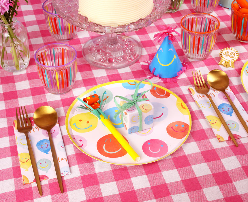 Talking Tables Bon Appetit Gingham Cotton Tablecloth, Raspberry