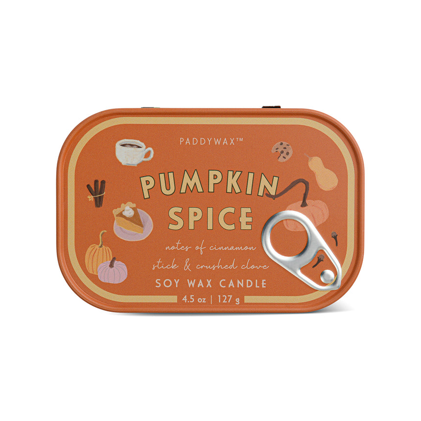 Paddywax Bistro Tin Scented Candle, Pumpkin Spice