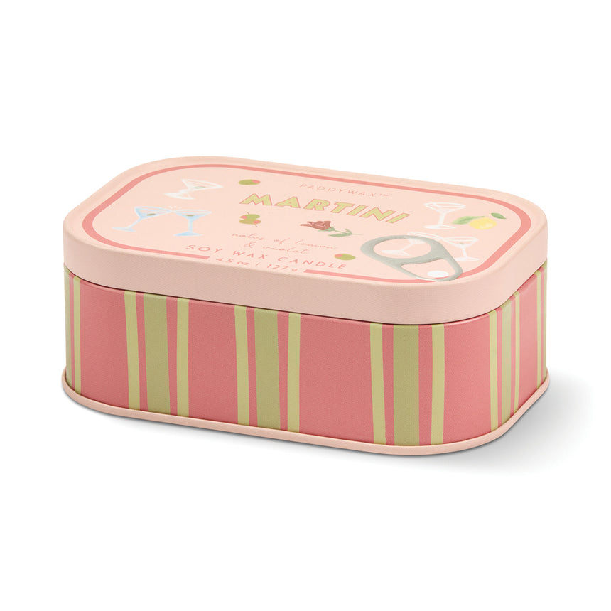 Paddywax Bistro Martini Scented Tin Candle, Lemon & Violet