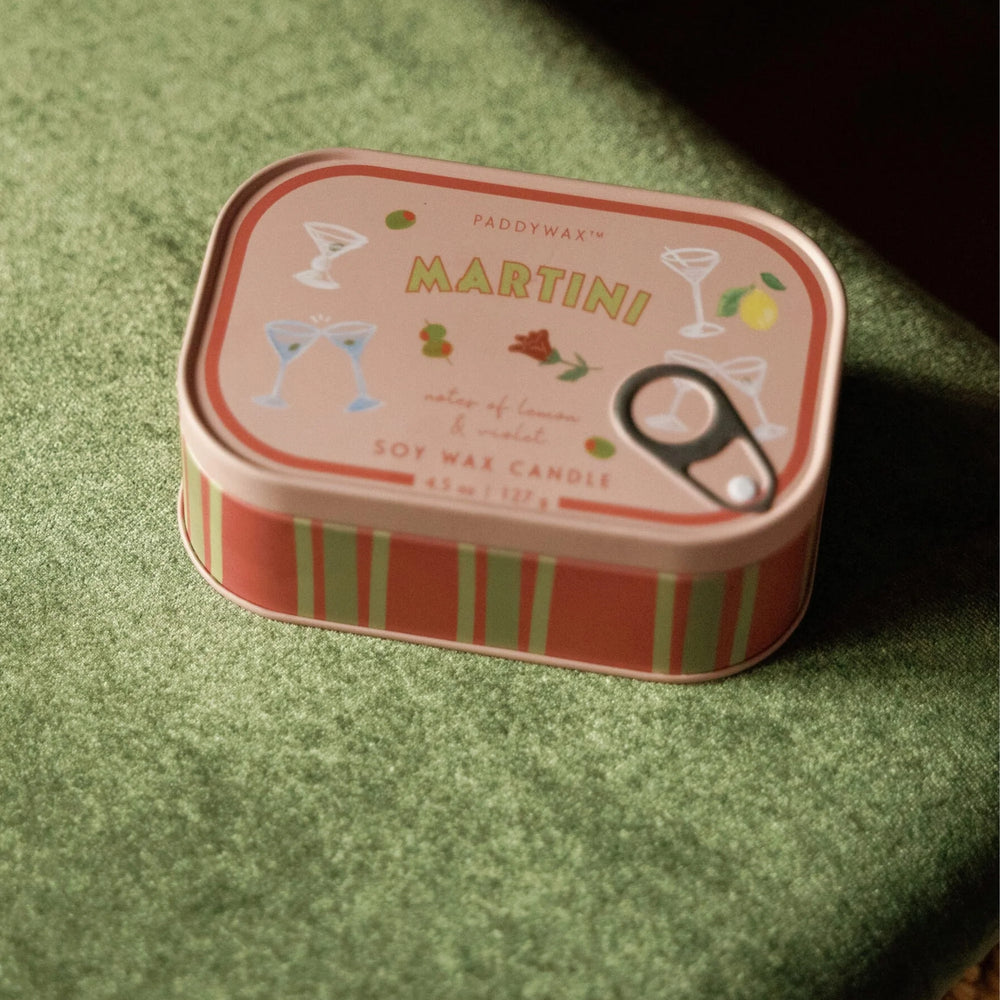 Paddywax Bistro Martini Scented Tin Candle, Lemon & Violet