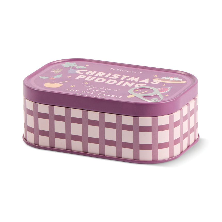 Paddywax Bistro Christmas Pudding Tin Scented Candle, Fruit & Spices