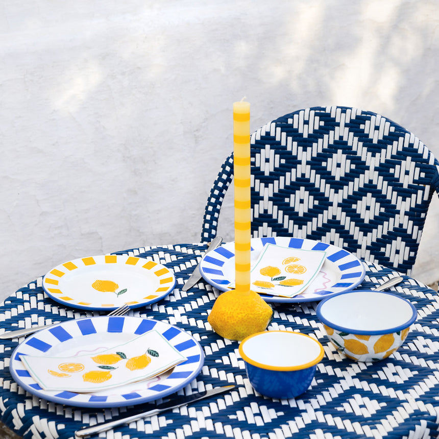 Talking Tables Bon Appetit Lemon Enamel Side Plate, (20CM)