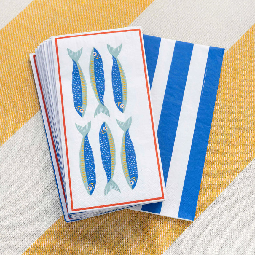 Talking Tables Fish Long Lunch Paper Napkins ( 16 Pack)