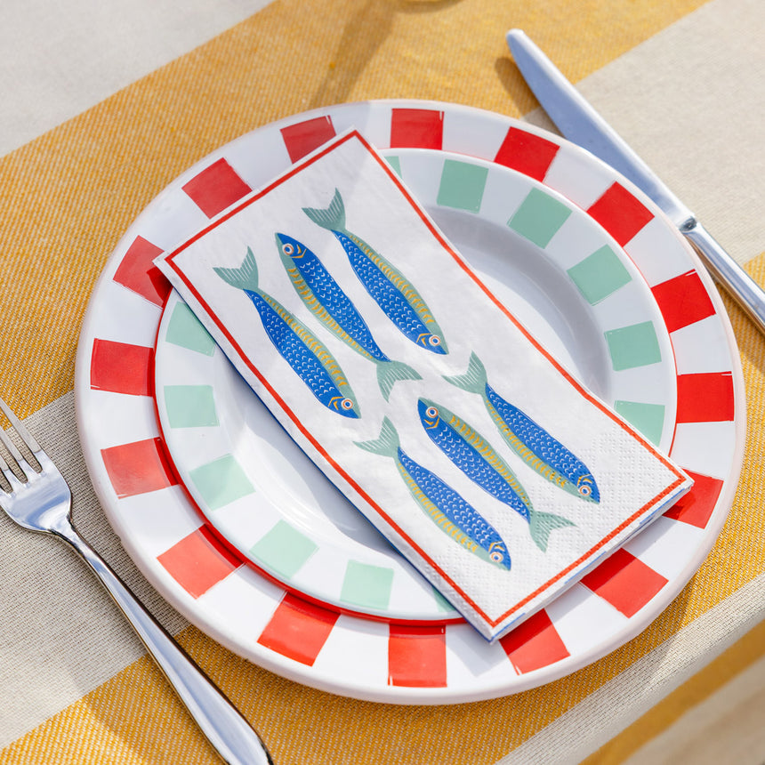 Talking Tables Fish Long Lunch Paper Napkins ( 16 Pack)