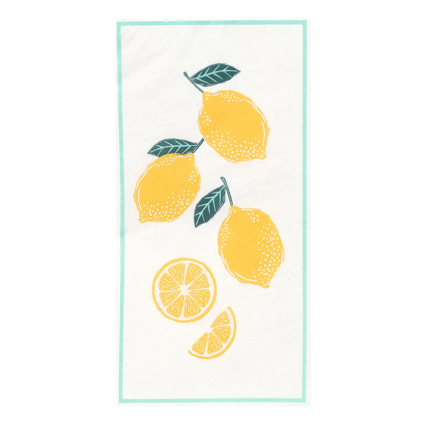 Talking Tables Lemon  Long Lunch Paper Napkins ( 16 Pack)