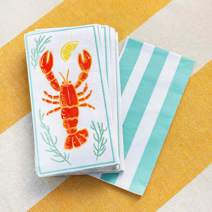 Talking Tables Lobster Long Lunch Paper Napkins ( 16 Pack)