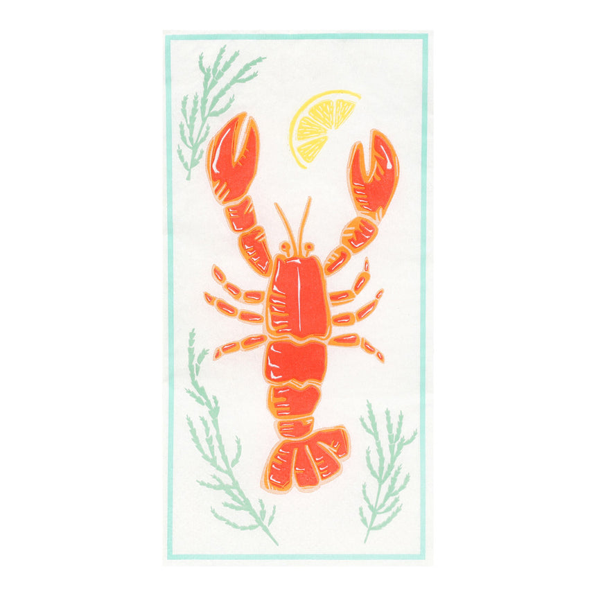 Talking Tables Lobster Long Lunch Paper Napkins ( 16 Pack)