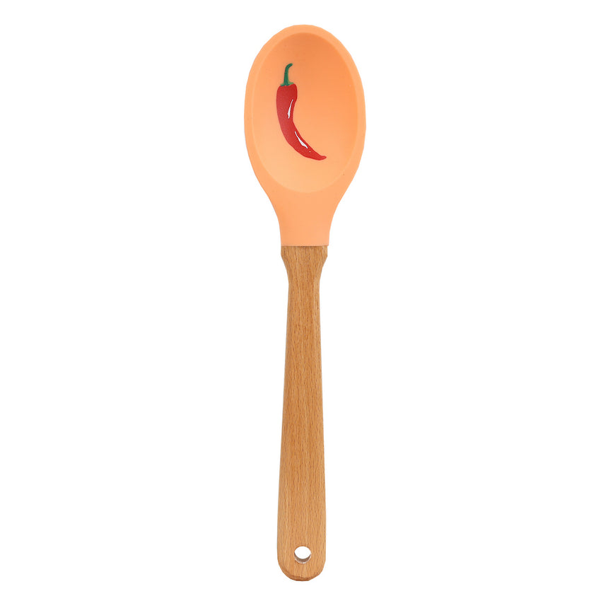 Talking Table Food Icons Silicone Stirring Spoon, Chilli