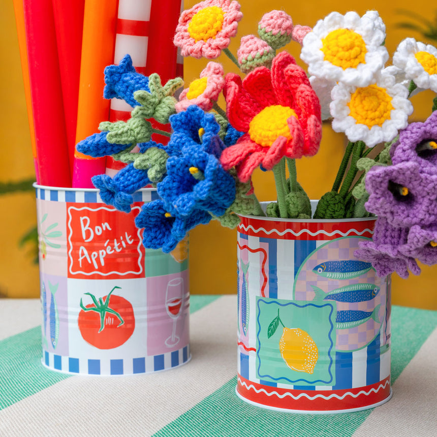 Talking Tables Bon Appetit Utensil Holder, Food Icons (Set Of 2)