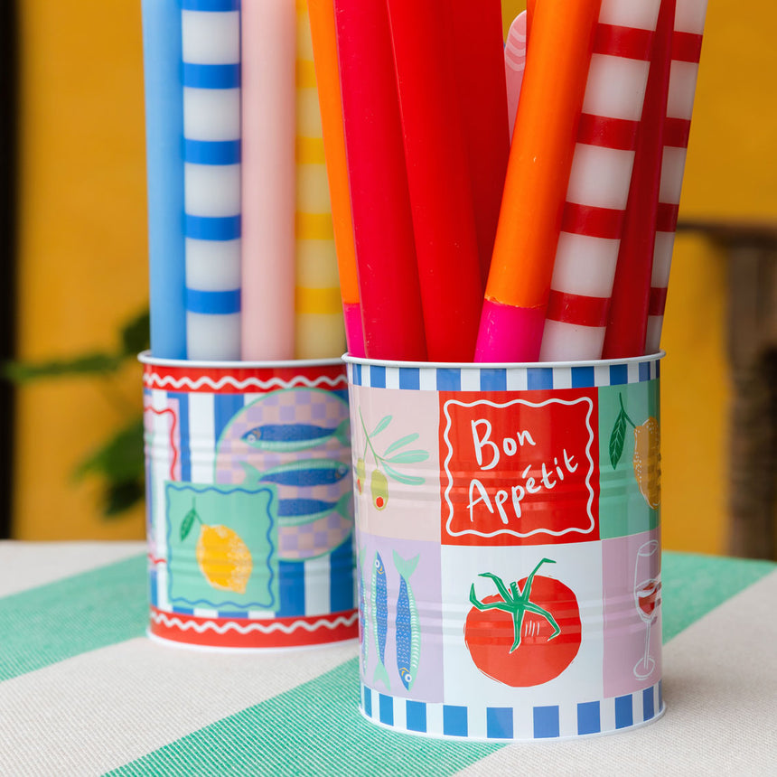 Talking Tables Bon Appetit Utensil Holder, Food Icons (Set Of 2)