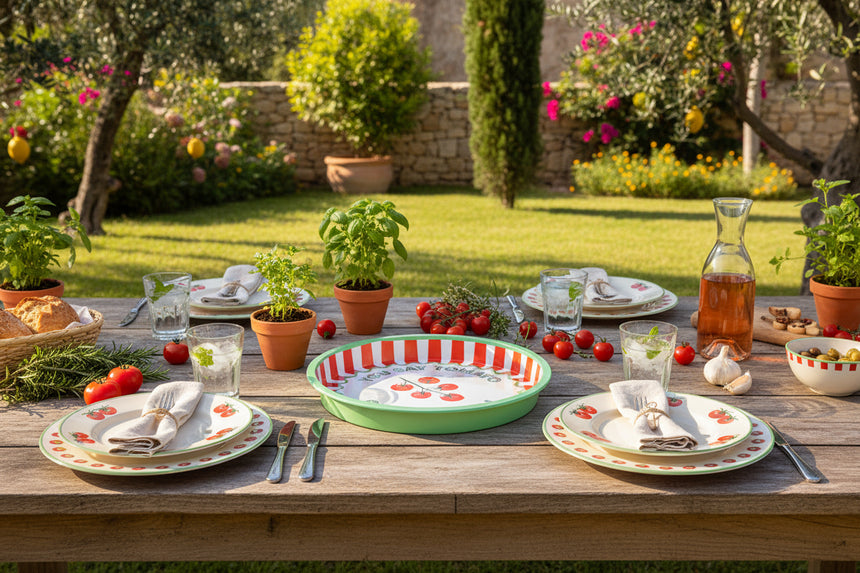 Bon Appetit Tomato Deep-well Mini Serving Tray, Green