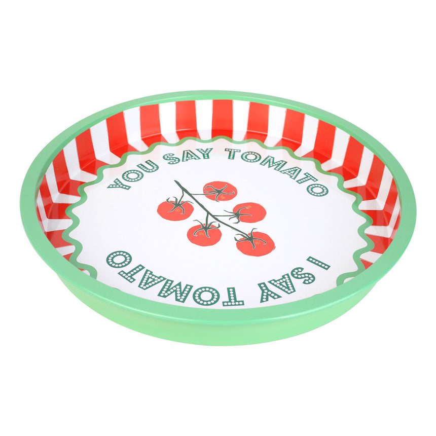 Bon Appetit Tomato Deep-well Mini Serving Tray, Green